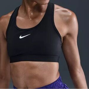 Nike Women's Black Sports Bra with White Logo